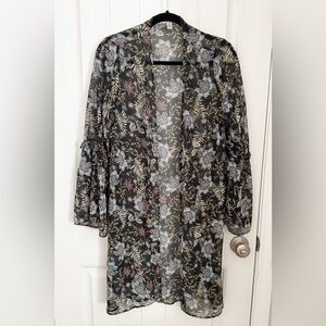 American Eagle- Floral Sheer Kimono Cardigan